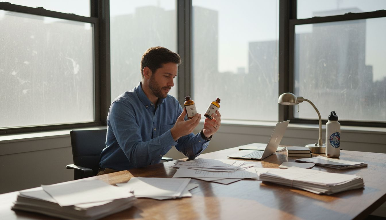 Specialist comparing CBD and CBN products