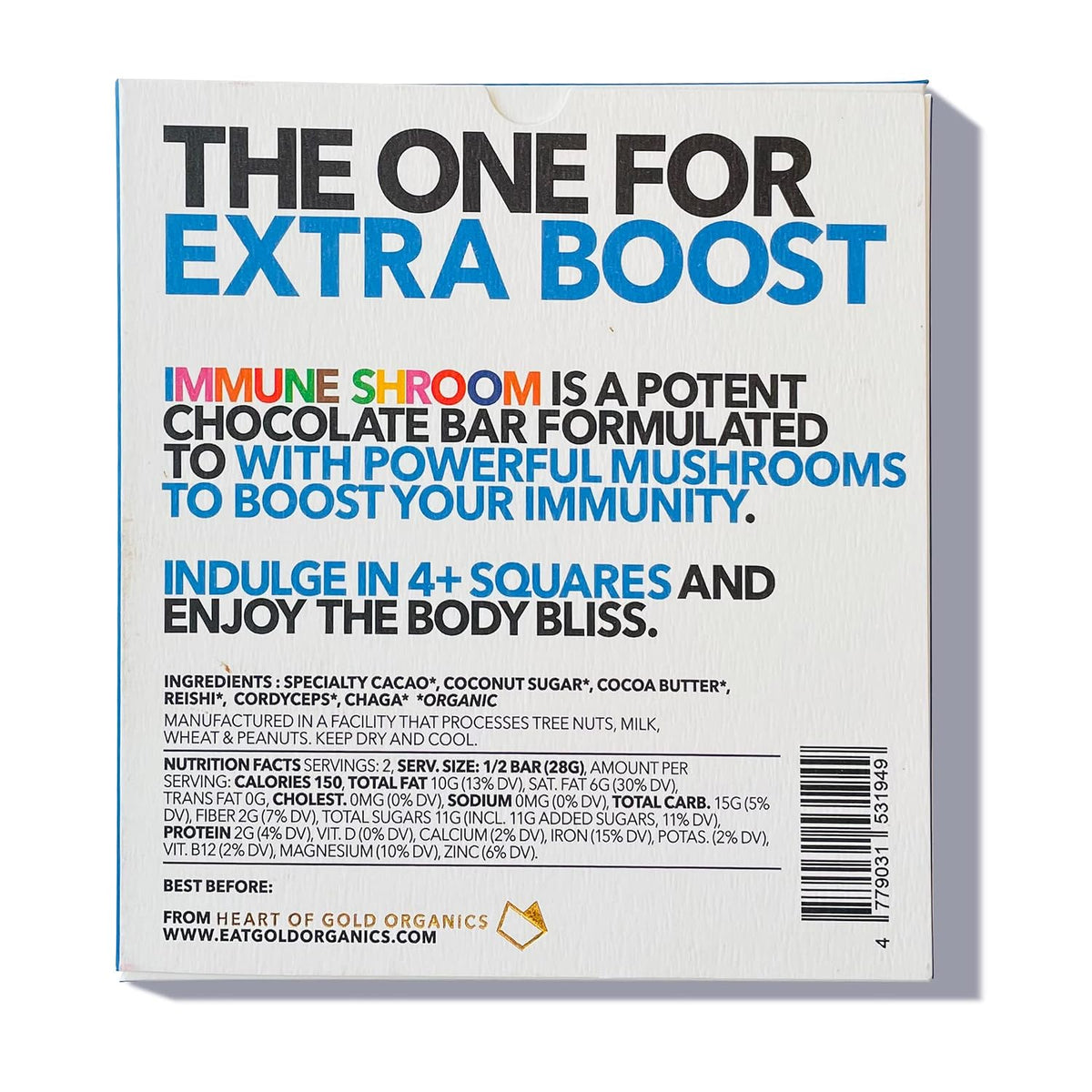 Immune Shroom chocolate bar, additional view