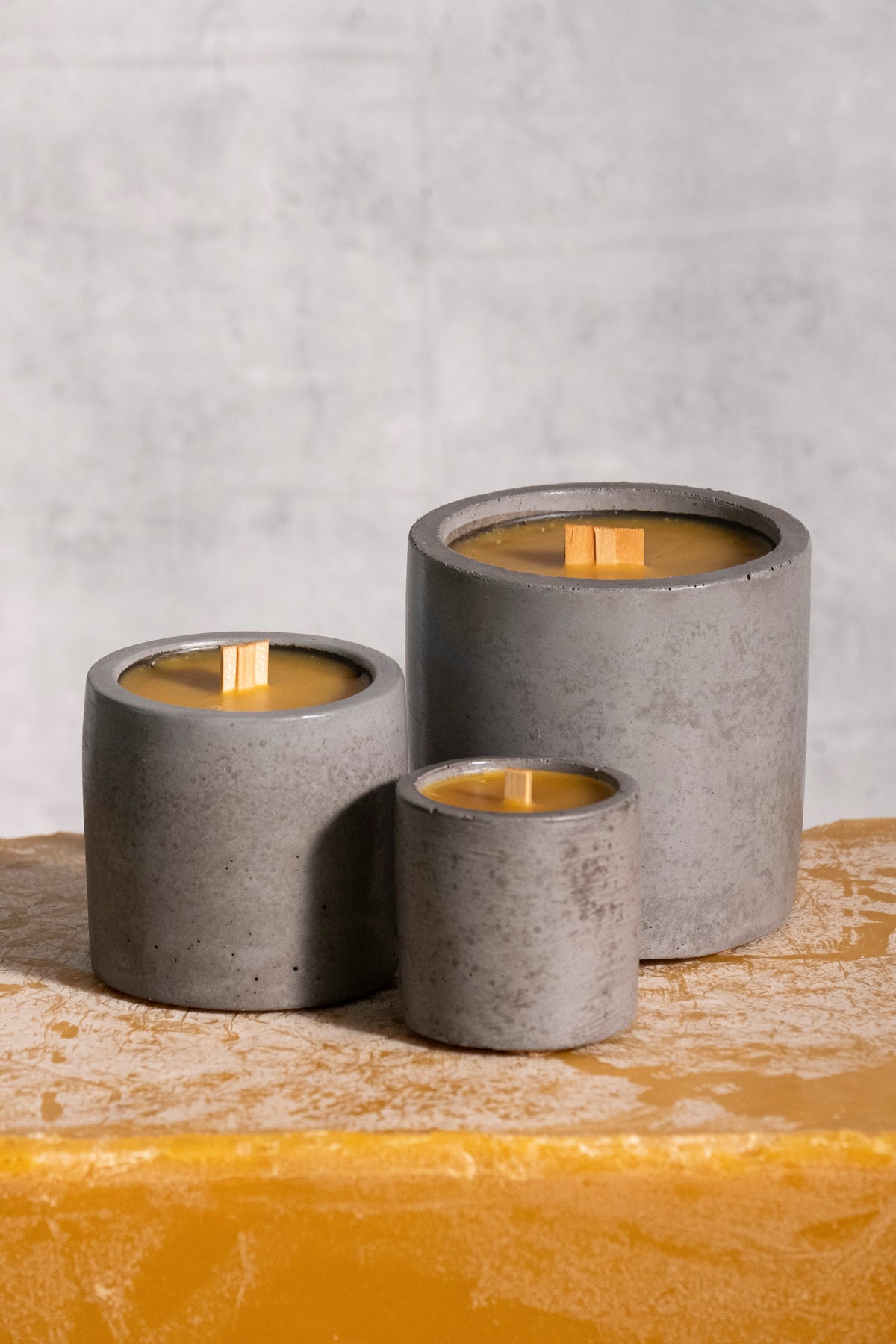 Rad Wax beeswax candle in Dark Charcoal cement